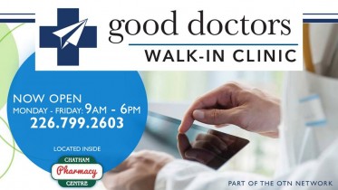 Walk-in clinic is open  at Chatham Centre Guardian Pharmacy