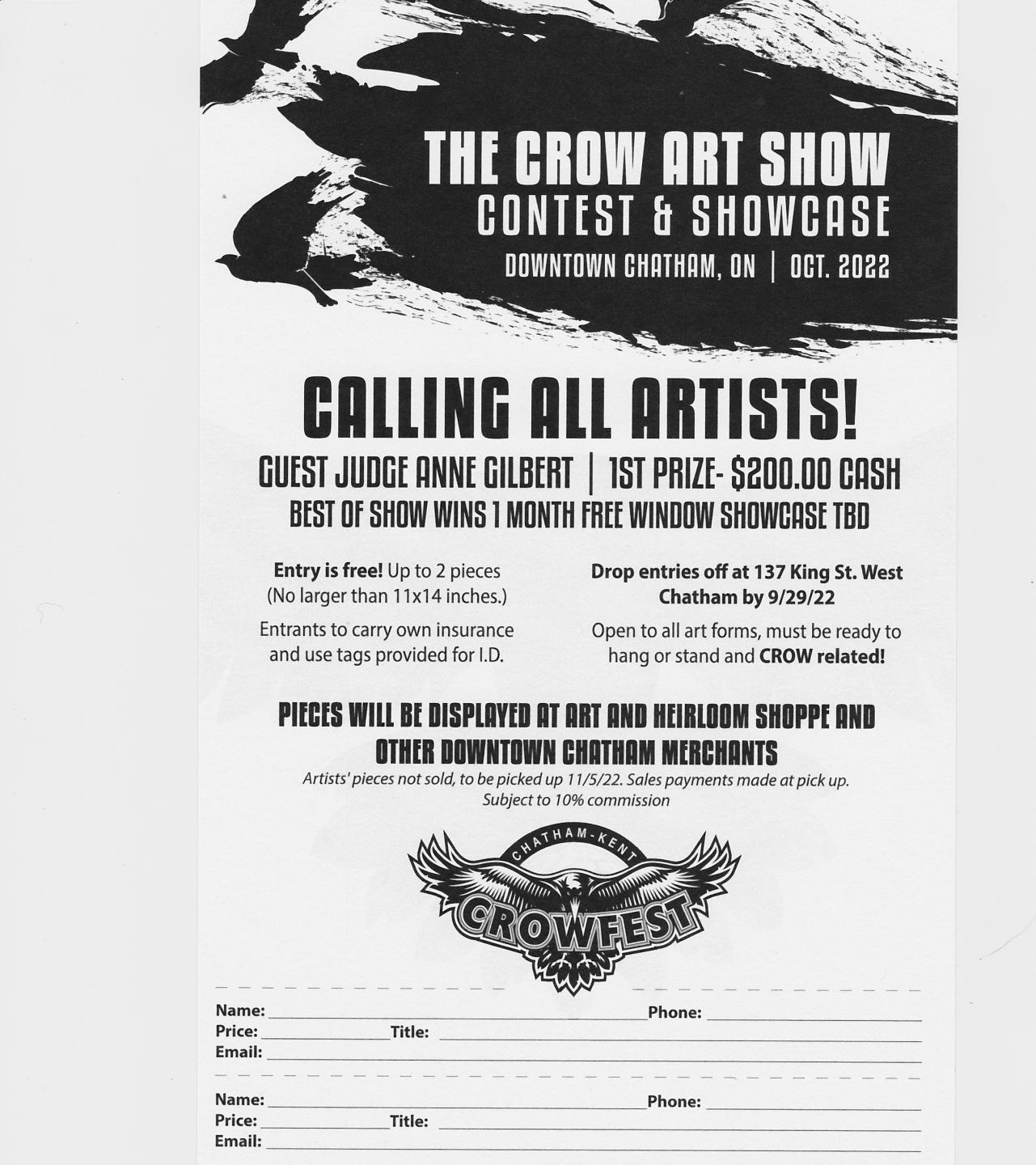 Crowfest Art Contest Form