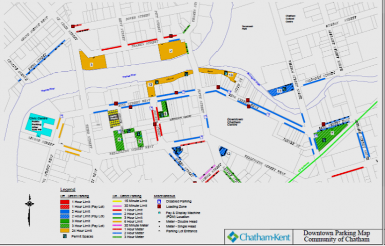 Downtown Chatham Parking Map